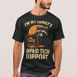 Funny Raccoon Tech Lover Graphic Tee Computer Geek