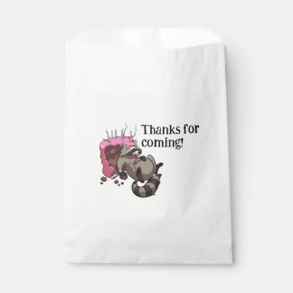 Funny Raccoon Thanks For Coming! Party Cartoon Favour Bag