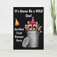 Funny Raccoon Trash Can Birthday Design