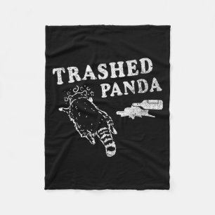 Funny Raccoon,trashed Panda For Him Men, Women  Fleece Blanket