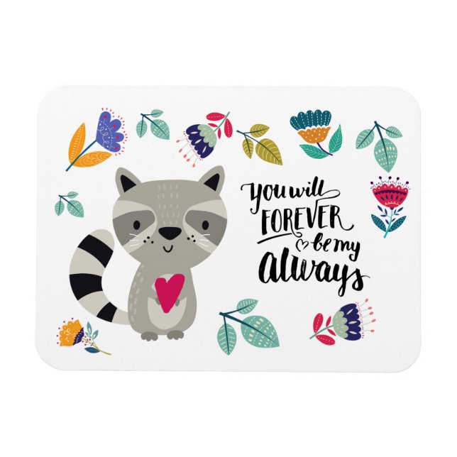 Funny Raccoon Valentine's Day Gift Magnet (Horizontal)