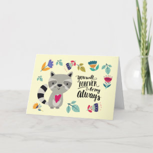 Funny Raccoon Valentine's Day Valentine's Day Holiday Card