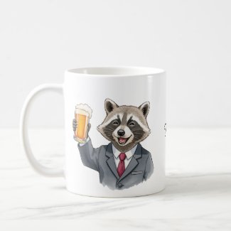 Funny Raccoon with Bear Personalized with name