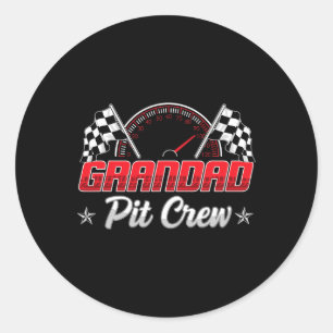 Funny Race Car Birthday Party Racing Family Granda Classic Round Sticker