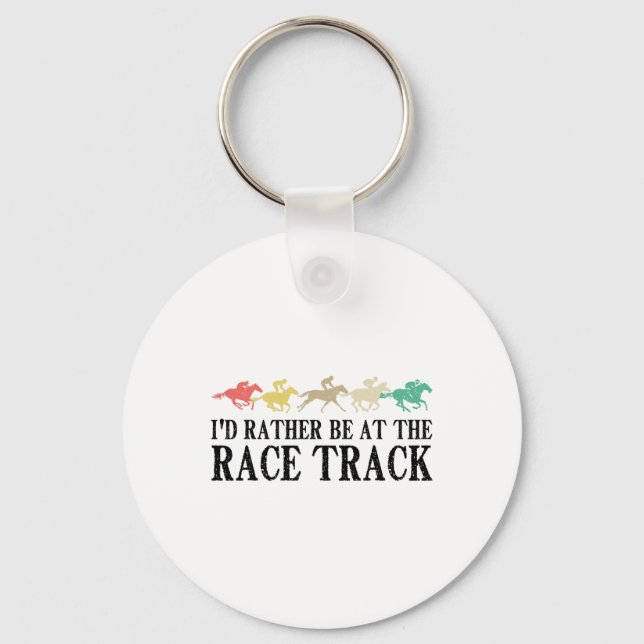 Funny Race Track Horse Racing Gift Men Women Cool  Keychain (Front)