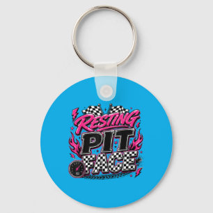 Funny Racing Car Chequered Flags Motorsport Keychain