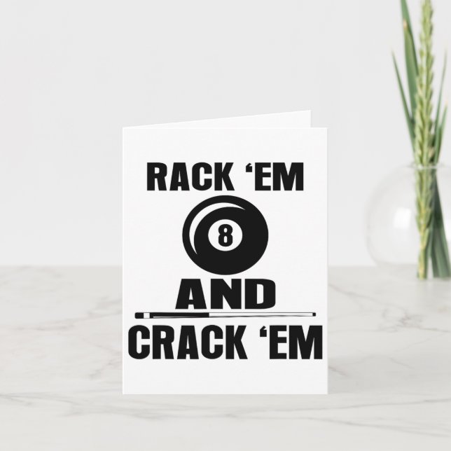 Funny Rack Em And Crack Em Billiard Pool Billiards Card (Front)