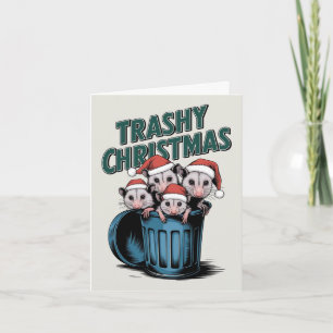 Funny Racoon Christmas Card