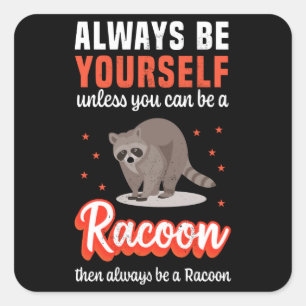 Funny Racoon - Raccoon Halloween Costume Square Sticker