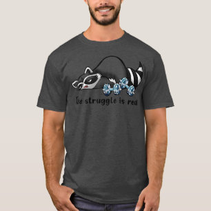 Funny Racoon Workout Struggle Trashed Racoon Panda T-Shirt