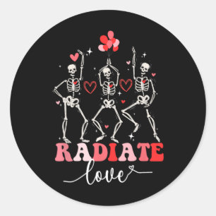 Funny Radiate Love Valentine X-ray Tech Radiology  Classic Round Sticker