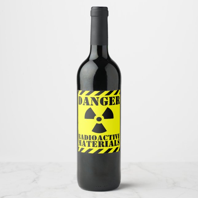 Funny RADIOACTIVE Material Halloween Wine Label (Front)