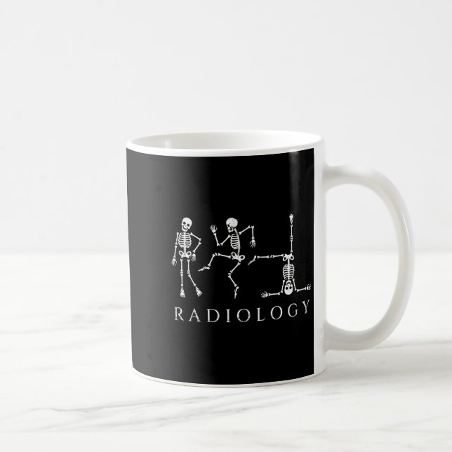 Funny radiology skeleton dancing xray technician coffee mug (Right)