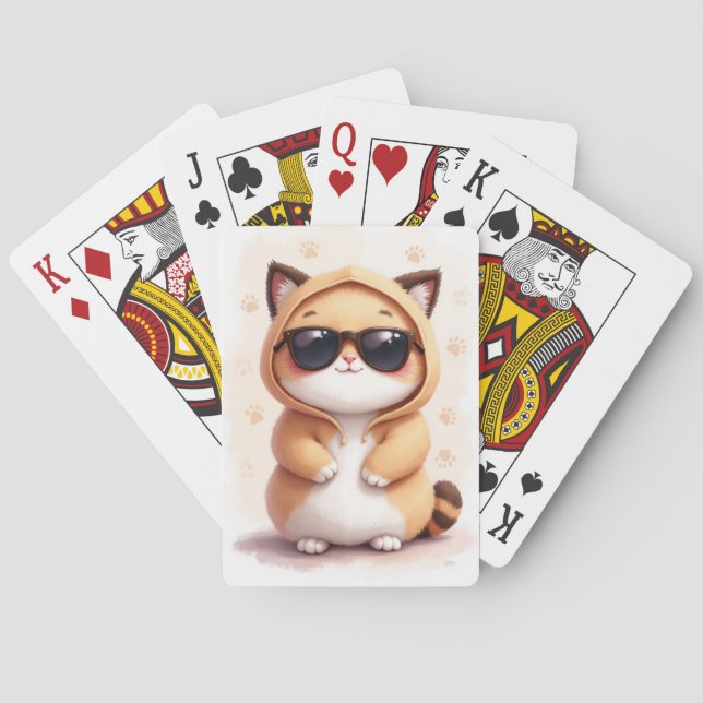 Funny Ragdoll Kawaii Cat Playing Cards (Back)