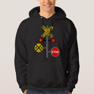 Funny Railroad Crossing Sign For Men Cool Train Lo Hoodie