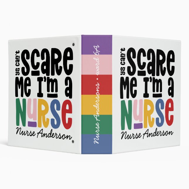 Funny rainbow nurse typography thanks you modern   binder (Background)