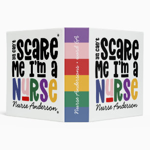Funny rainbow nurse typography thanks you modern  binder