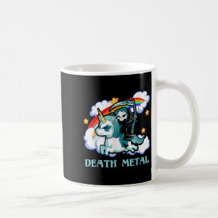Funny Rainbow Skeleton Unicorn Death Metal Music F Coffee Mug