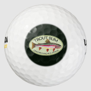 Funny Rainbow Trout Bum Fishing Golf Balls
