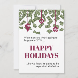 Funny Raining Cash Inflation 2022 Christmas Card