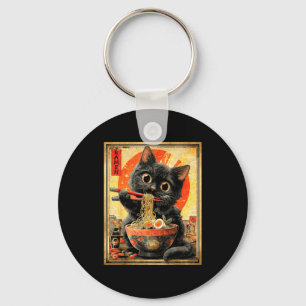 Funny Ramen Cat Noodle Lovers Anime Otaku  Keychain