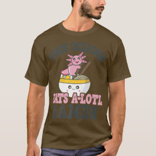 Funny Ramen Loving Dziadek Cute Axolotl Eating Ram T-Shirt