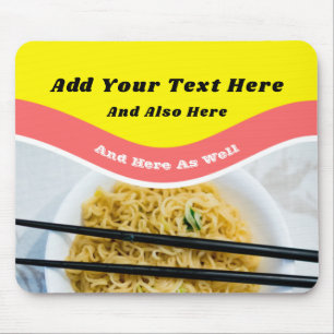 Funny Ramen Noodles Packet Custom Message Mouse Pad