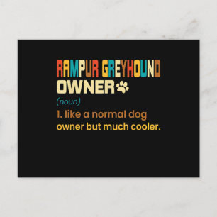 Funny Rampur Greyhound Vintage Retro Dog Mom Dad G Announcement Postcard