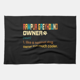 Funny Rampur Greyhound Vintage Retro Dog Mom Dad G Kitchen Towel