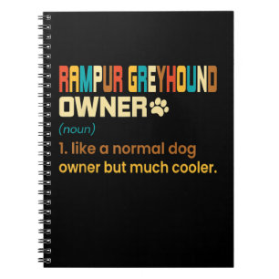 Funny Rampur Greyhound Vintage Retro Dog Mom Dad G Notebook