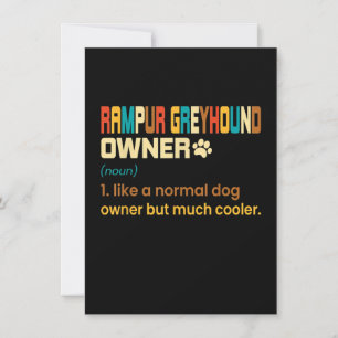 Funny Rampur Greyhound Vintage Retro Dog Mom Dad G Thank You Card