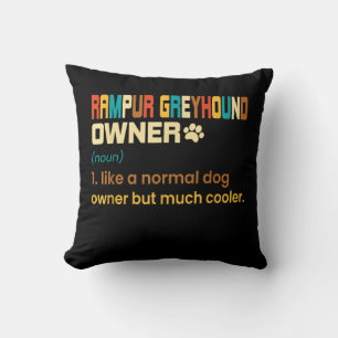 Funny Rampur Greyhound Vintage Retro Dog Mom Dad G Throw Pillow