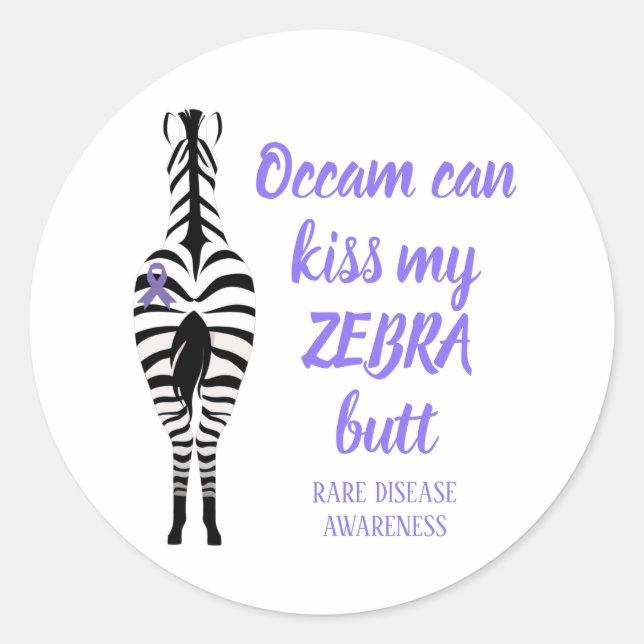 Funny Rare Disease Awareness Classic Round Sticker (Front)