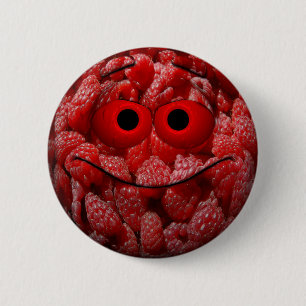 Funny Raspberry Emoticon 2 Inch Round Button