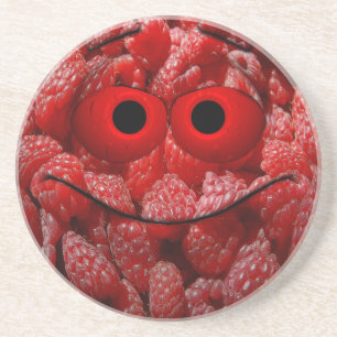 Funny Raspberry Emoticon Coaster