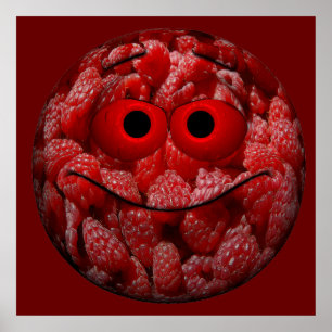 Funny Raspberry Emoticon Poster