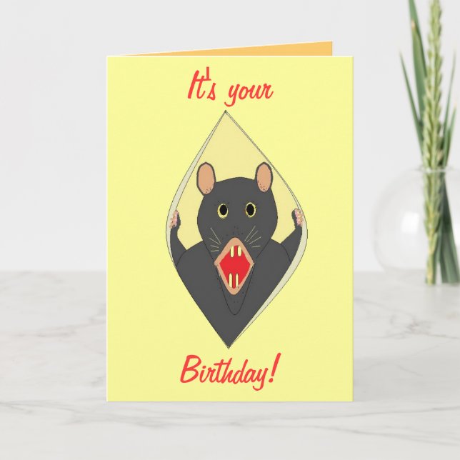 Funny Rat birthday card for anyone. (Front)
