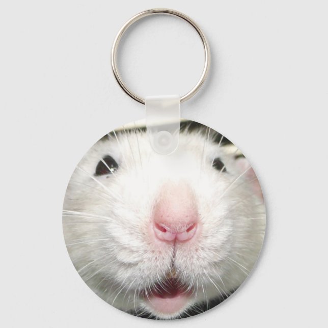 Funny rat face  Button Keychain (Front)