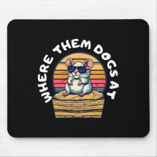 Funny Rat Hunting - Cute Rat In Sungles Looking Fo Mouse Pad