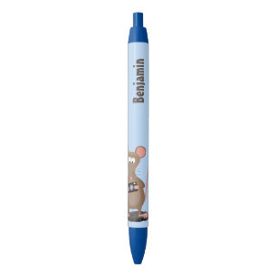 Funny rat with camera cartoon illustration black ink pen