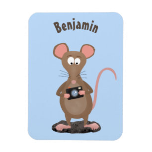 Funny rat with camera cartoon illustration magnet