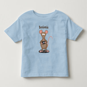 Funny rat with camera cartoon illustration toddler t-shirt