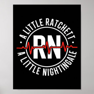 Funny ratchet nightingale nurse badge rn saying Fu Poster