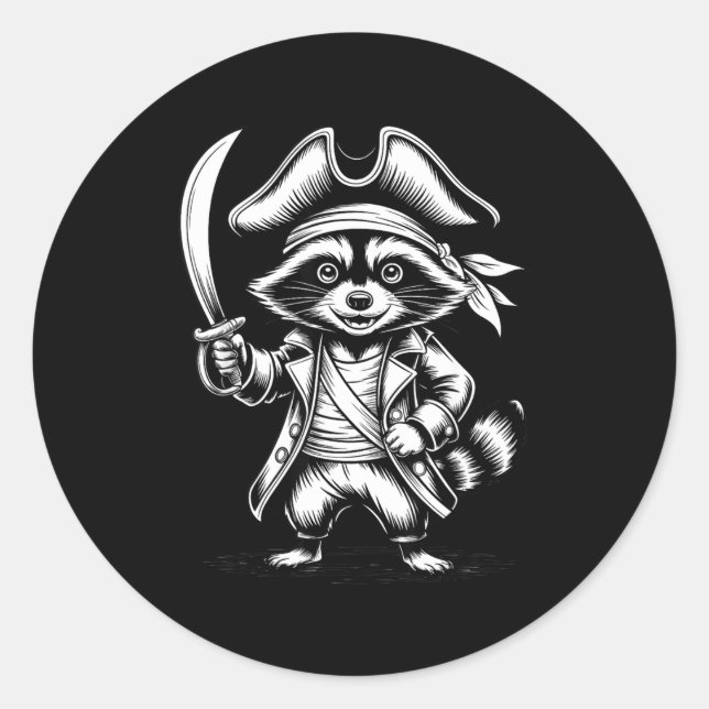 Funny Rate Raccoon  Classic Round Sticker (Front)