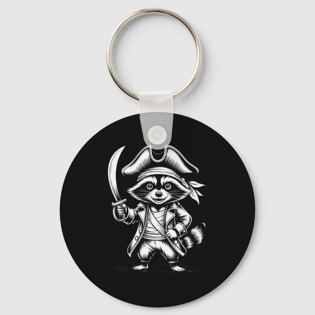 Funny Rate Raccoon  Keychain (Front)
