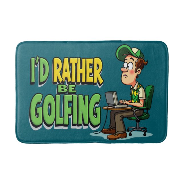 Funny Rather Be Golfing For Him Bath Mat (Front)