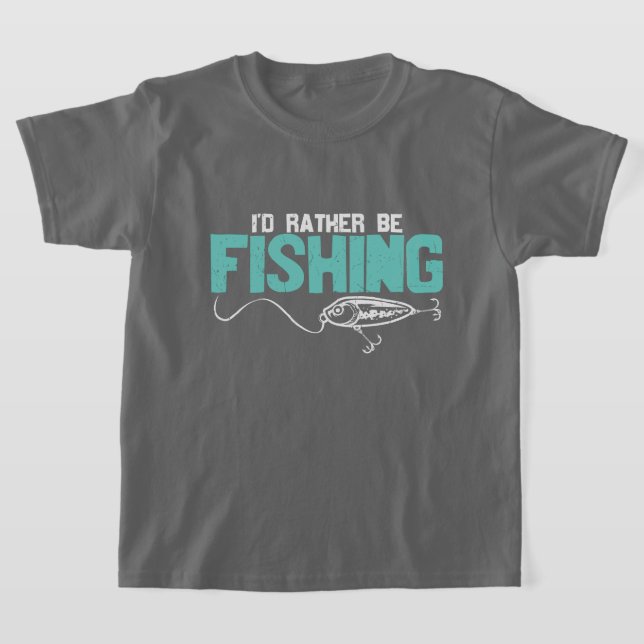 Funny rather fishing word art  T-Shirt (Laydown)