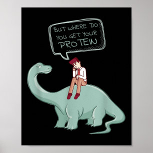 Funny Raw Food Vegan T Shirt But Where Do You Get  Poster