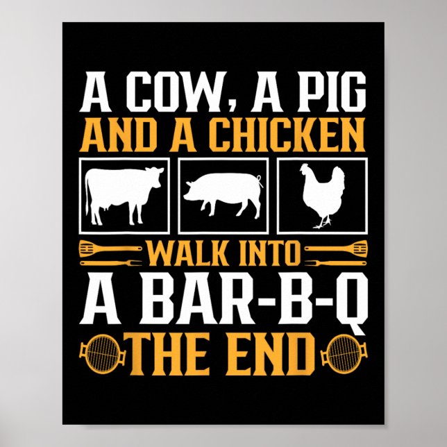 Funny Rbecue Bbq Joke Grill Lover Pitmaster Grilli Poster (Front)