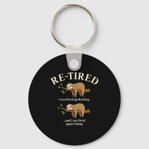 Funny Re-tired Definition Sloth  Keychain